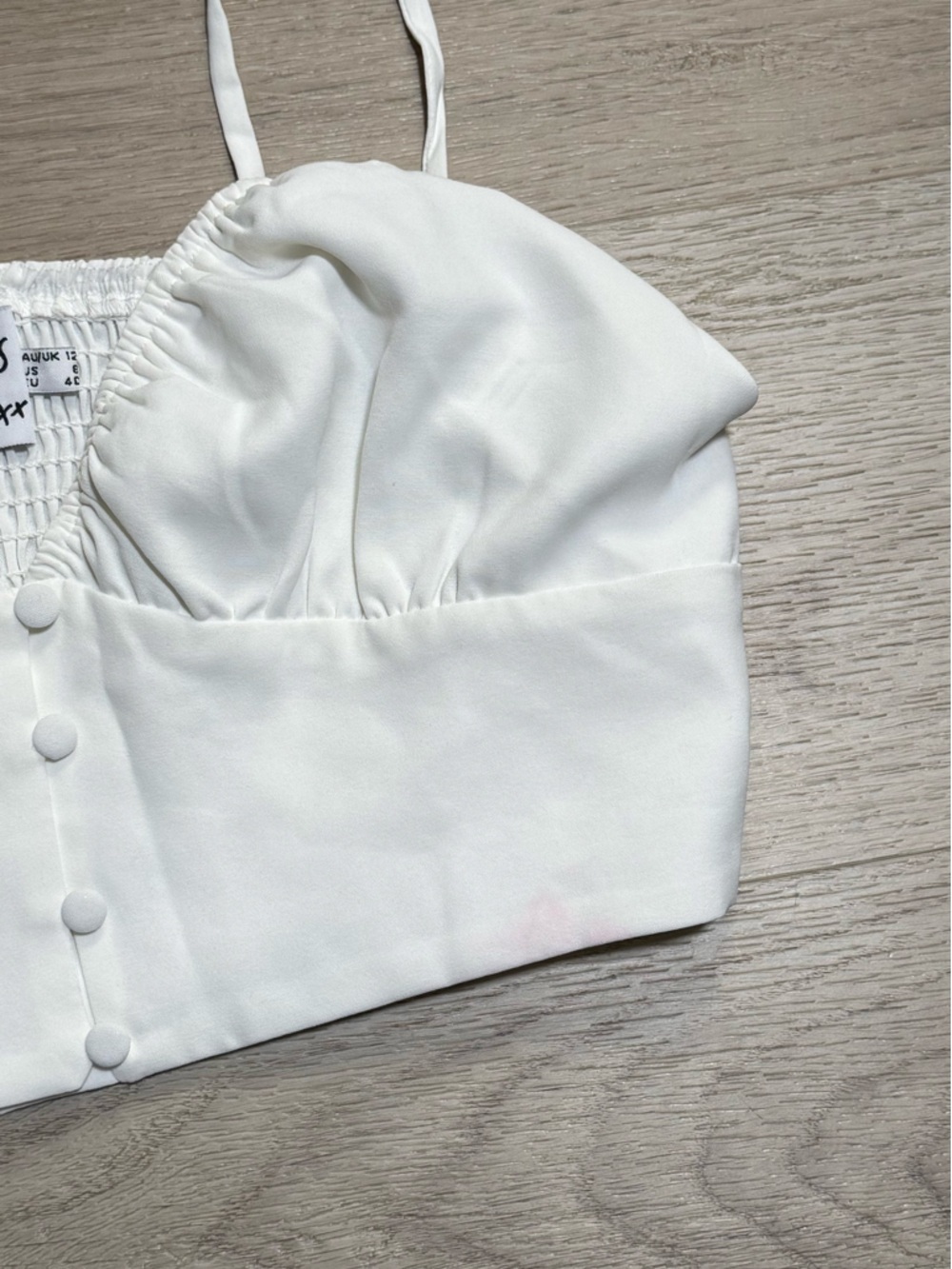 Princess Polly White Button-Front Cropped Cami Top - Picture 2 of 5